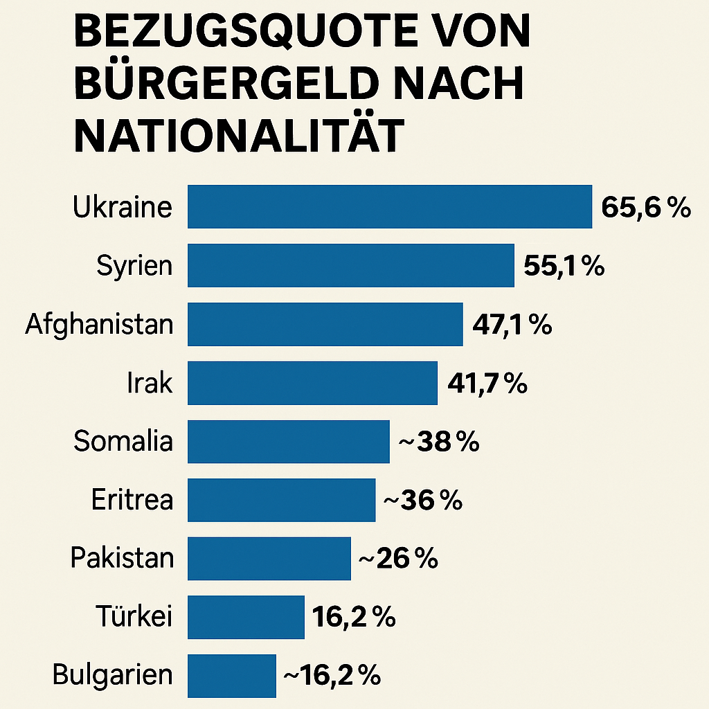 Bürgergeld in Deutschland: Bezugsquote nach Nationalität – Wer bezieht am meisten?